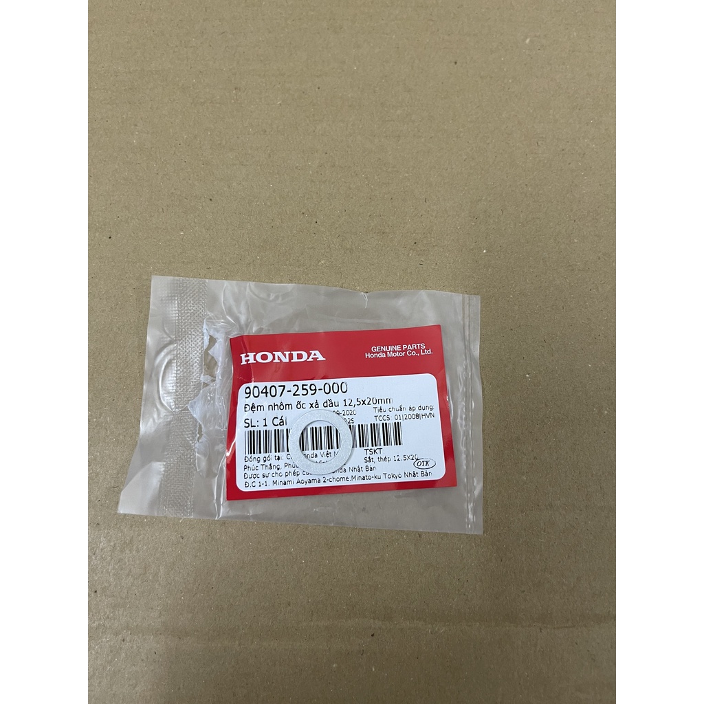 ốc nhớt nhôm xả dầu xe ga hàng chính hãng 90131883000 90407259000