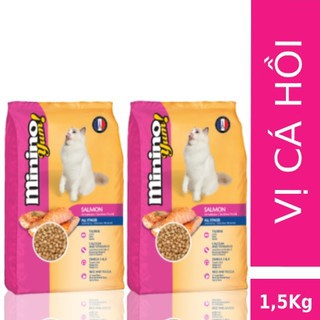 2 gói thức ăn mèo MININO YUM CÁ HỒI gói 1.5kg