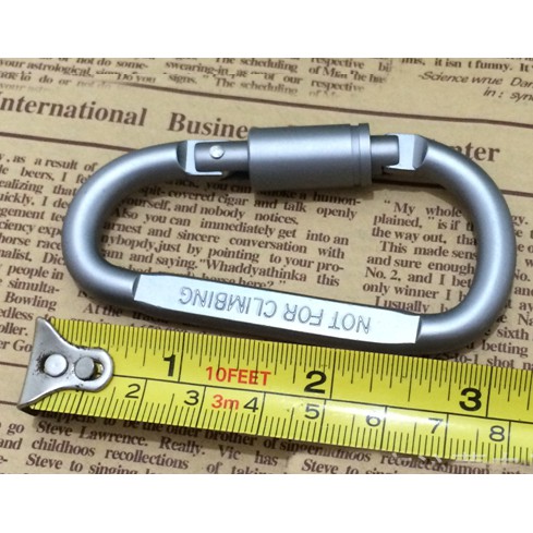 móc khóa PHƯỢT THỦ CARABINER chữ D - khóa xoay 8cm - hợp kim NHÔM CAO CẤP NHẸ BỀN