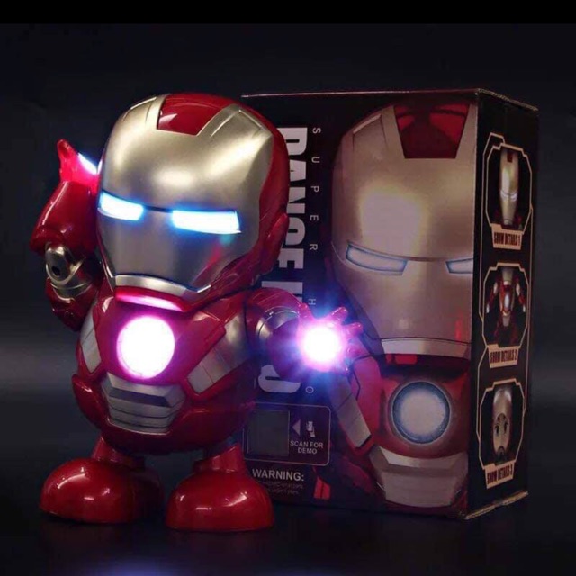 (Mới bán chạy Sale) Iron Man Đồ Chơi Nhảy Đồ chơi điện tử đèn Pin LED Có Âm Thanh Ánh Sáng Âm Nhạc