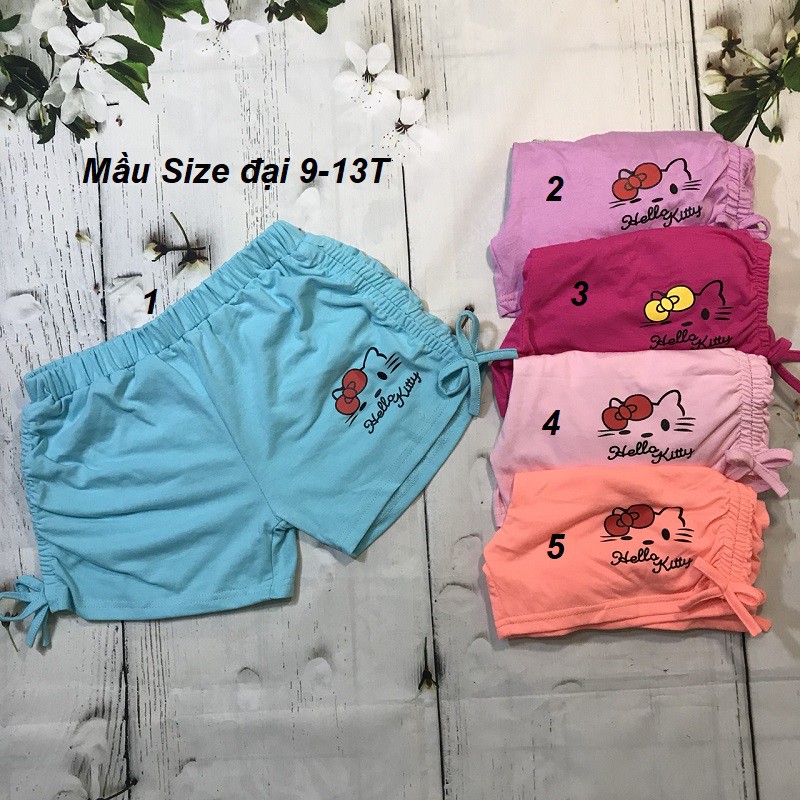 Quần đùi cotton rút dây 2 bên cho bé gái từ 10-40kg (1-13T) BGMH34