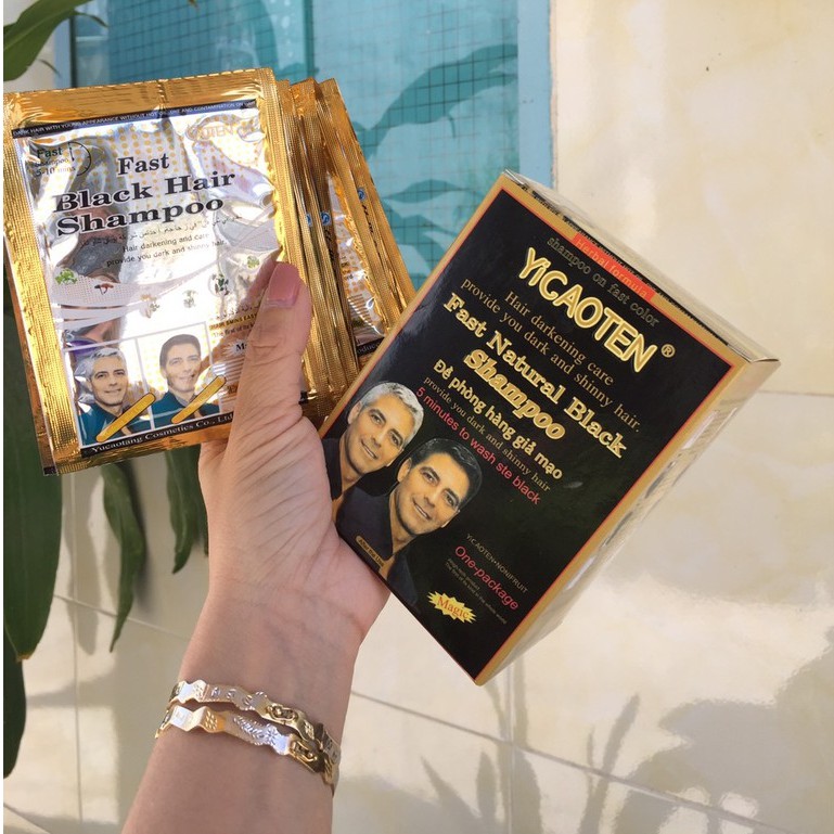 Gội Đen Tóc YICAOTEN NHÂN SÂM hộp 10 gói