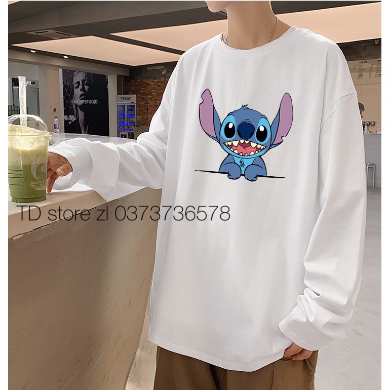 Áo thun tay dài form rộng Stitch unisex TD store kèm ảnh thật | BigBuy360 - bigbuy360.vn