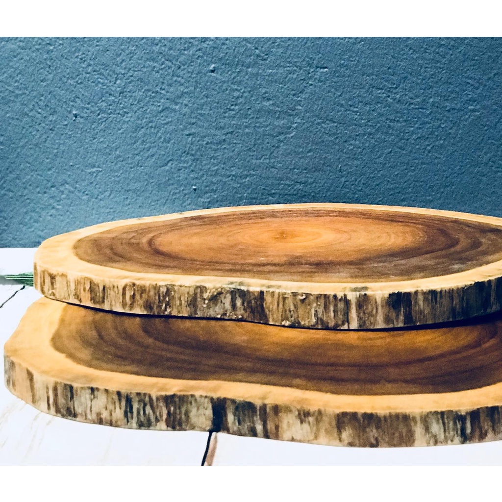 Khoanh gỗ tự nhiên gỗ me tây nguyên khối decor