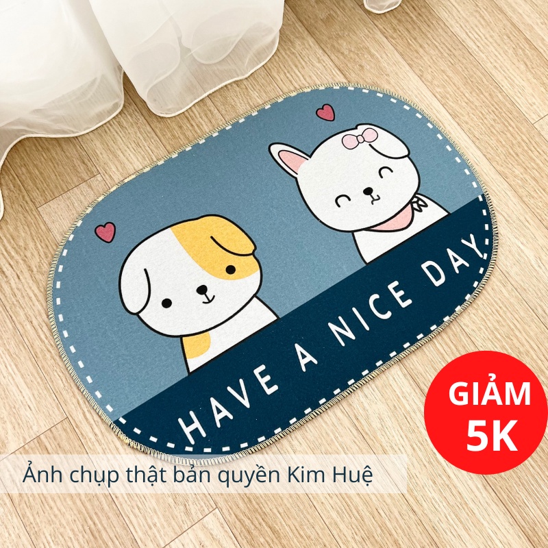 Thảm lau chân, thảm chùi chân nhà bếp bali đế cao su chống trơn trượt 40x60cm Kim Huệ CBL01