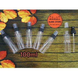 Chai cổ vuông xịt phun sương nhựa trong 100ml