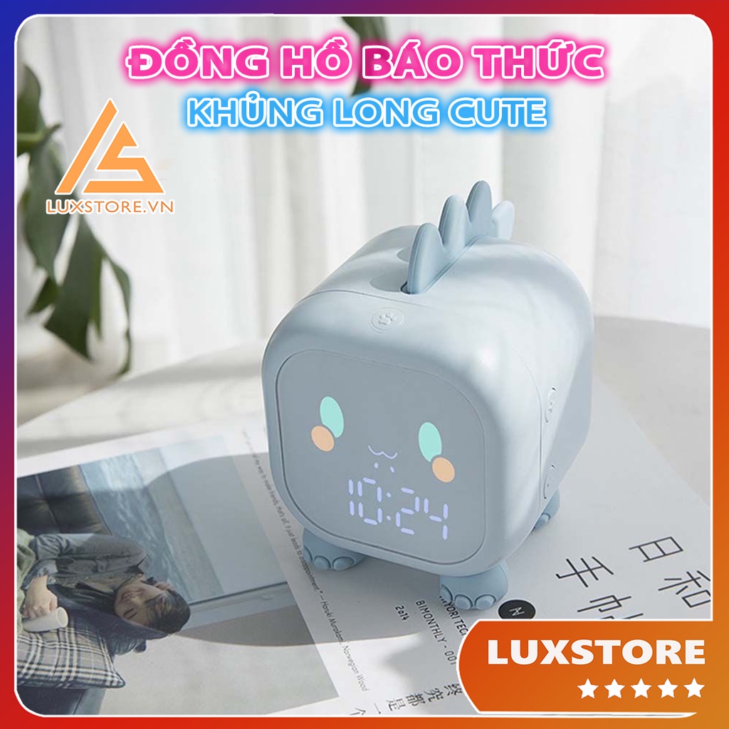 ĐỒNG HỒ BÁO THỨC KHỦNG LONG KIÊM ĐÈN NGỦ, ĐỒNG HỒ ĐỂ BÀN ĐIỆN TỬ HÌNH KHỦNG LONG SIÊU CUTE – LUXSTORE