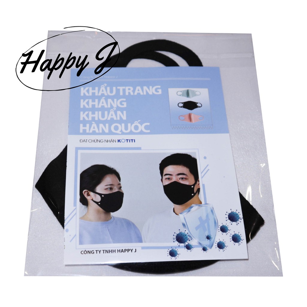 Happy J Mask - Khẩu Trang Vải Y tế kháng khuẩn Chống Bụi 3D Happy J Hàn Quốc