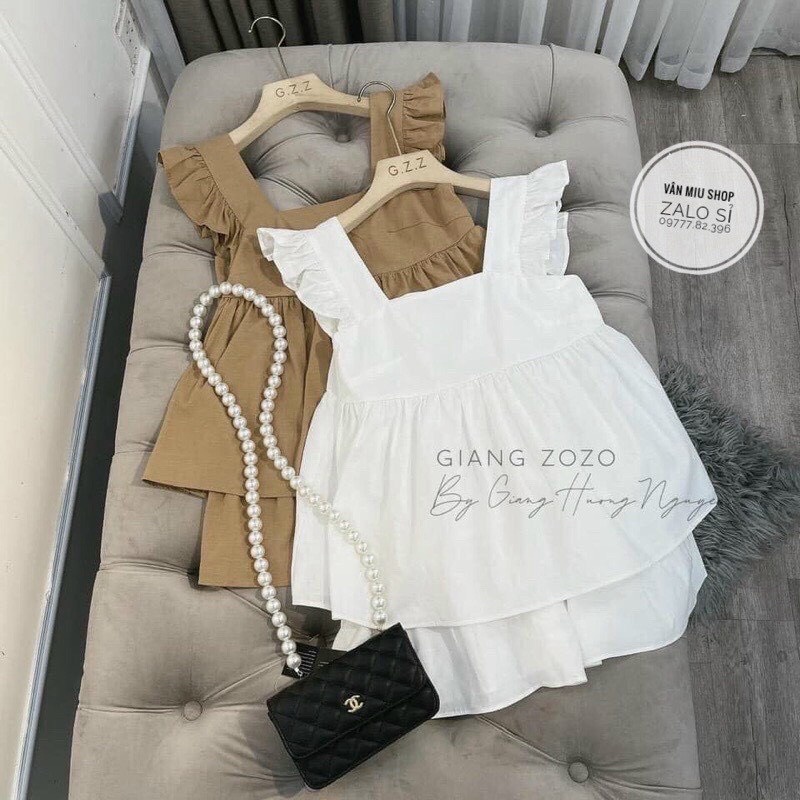 Set Bộ Áo 2 Dây Kiểu Babydol Xòe Mĩ Quần Đùi Dễ Thương Sang Chảnh