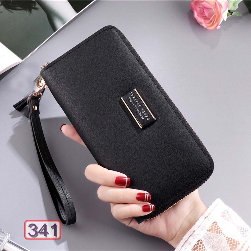 Ví Dài Nữ Khóa Kéo Forever Young Vuông Tua 341 Dễ Thương Siêu Hot - Hazo