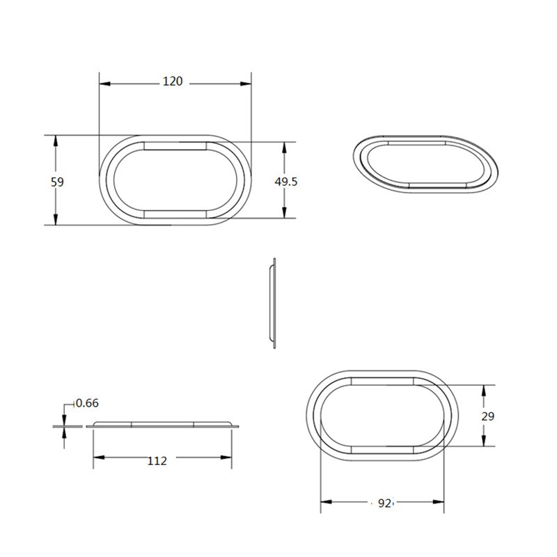 Màng Cộng Hưởng Bầu Dục 58-120mm Kim Loại