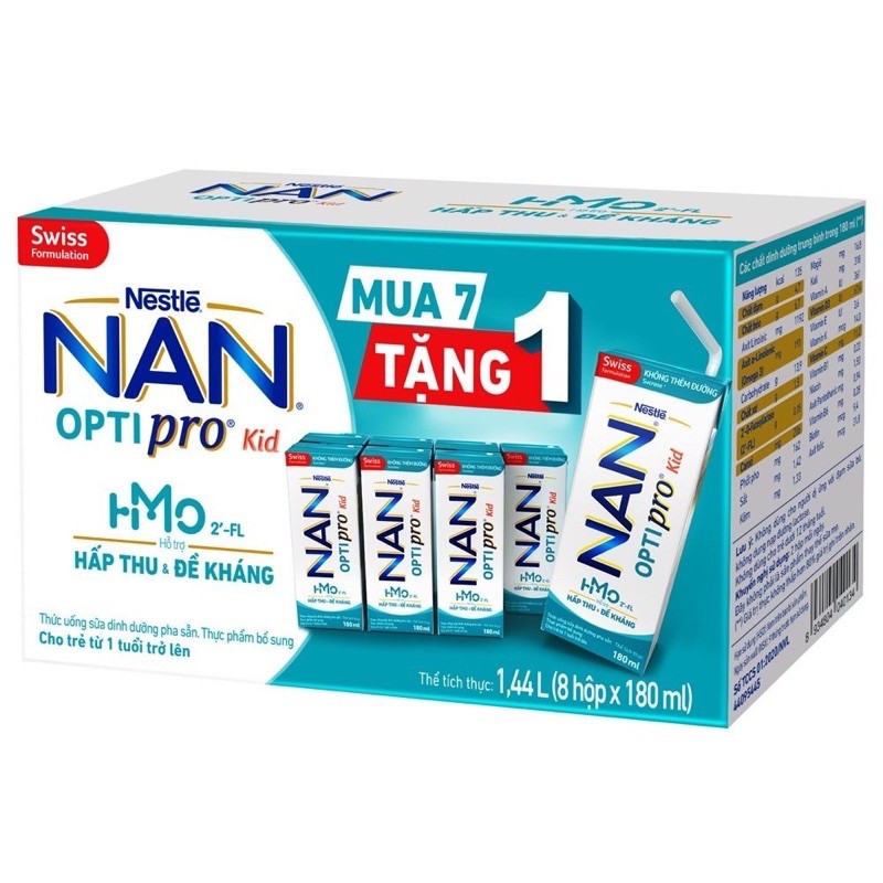 Sữa nan nước thùng 24 hộp 180ml/1 hộp( mẫu mới, date mới 2021)