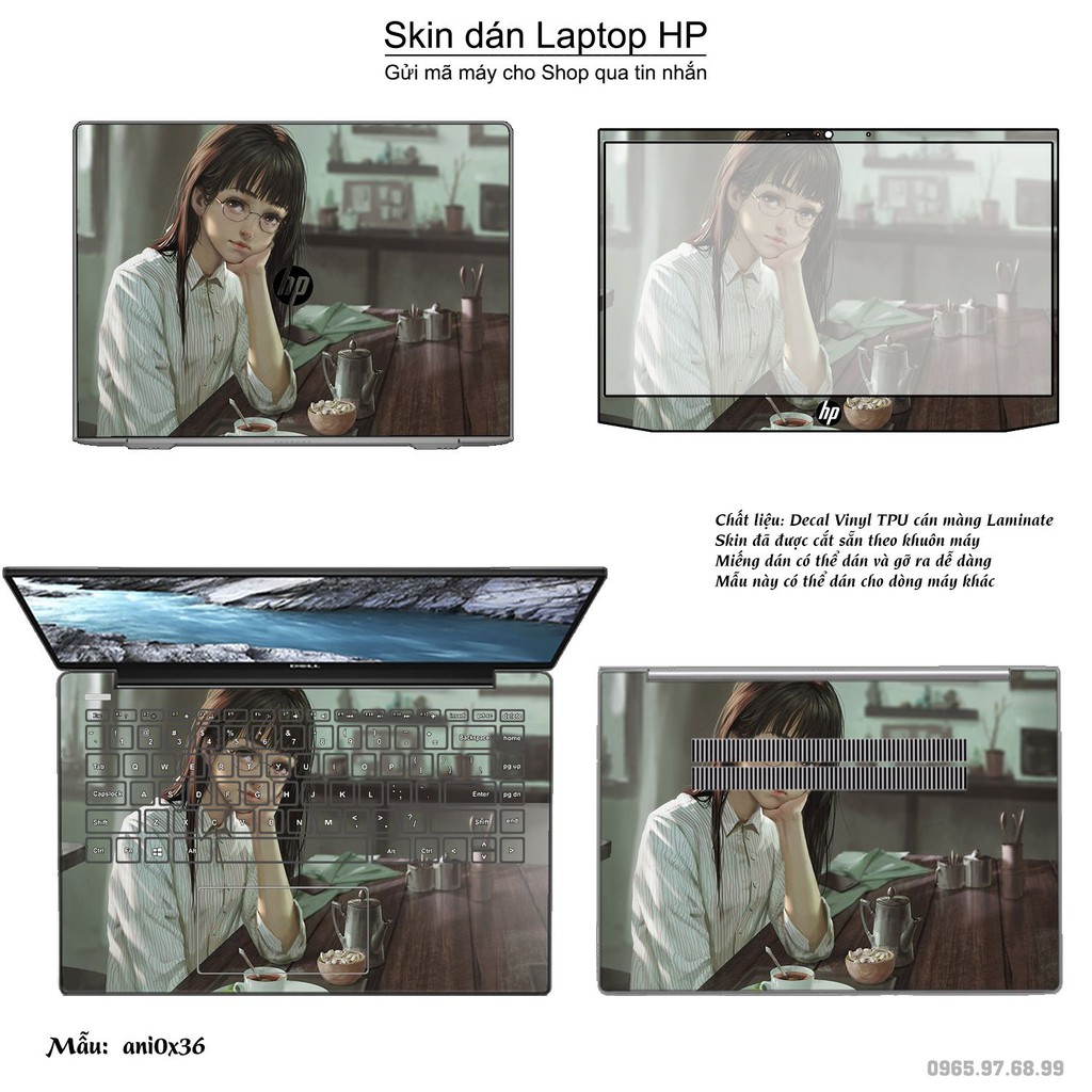 Skin dán Laptop HP in hình Anime image (inbox mã máy cho Shop)