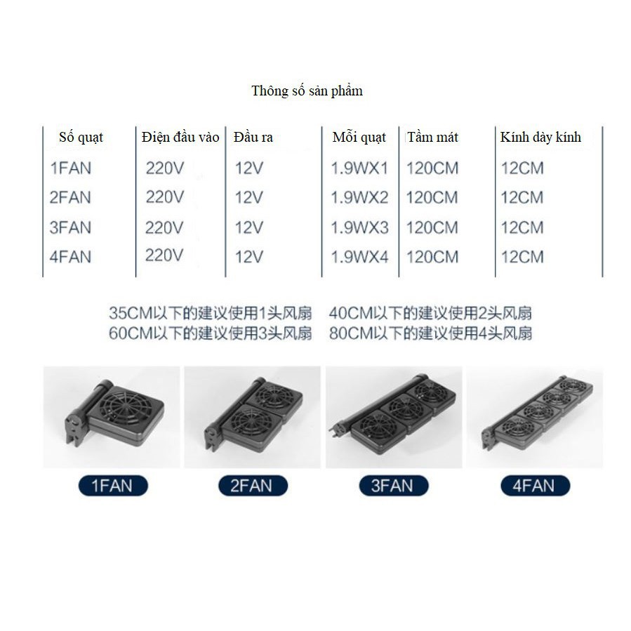  Quạt bể cá ❤️FREESHIP❤️ Quạt làm mát thủy sinh giảm nhiệt dành cho bể cá