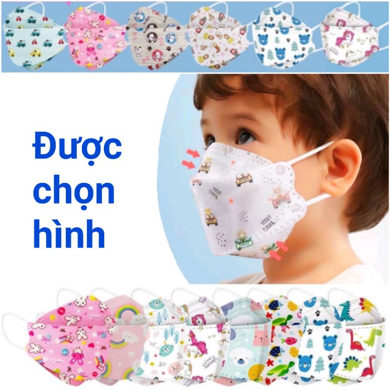 Khẩu trang KF94 trẻ em 4 lớp ĐƯỢC CHỌN HÌNH