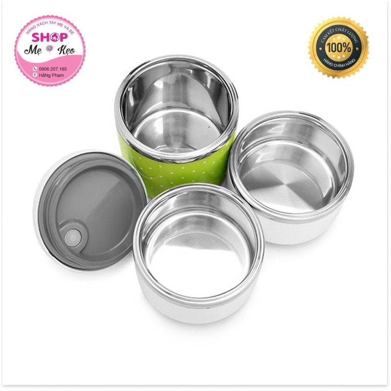 Hộp đựng cơm giữ nhiệt ionx 1 tầng 2 tầng,cặp lồng đựng cơm giữ nhiệt ruột inox Chất liệu inox 304 cao cấp, an toàn