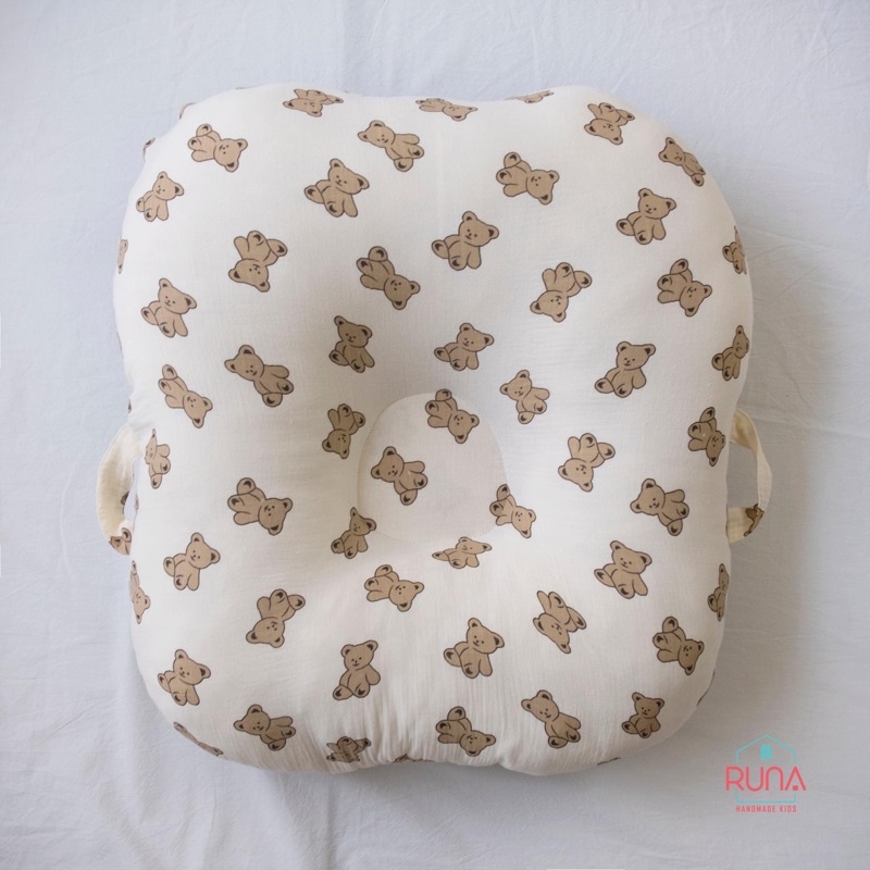 vải xô muslin cao cấp mềm mịn hình con gấu teddy béo đáng yêu