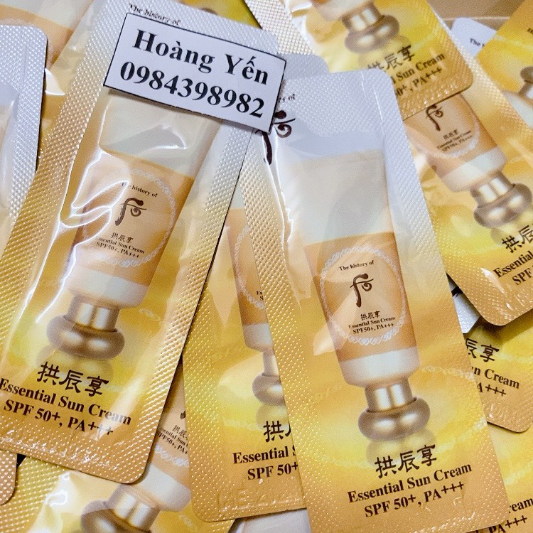 [10 gói] Kem chống nắng ngừa lão hoá Whoo Essential Sun Cream SPF50+/PA+++