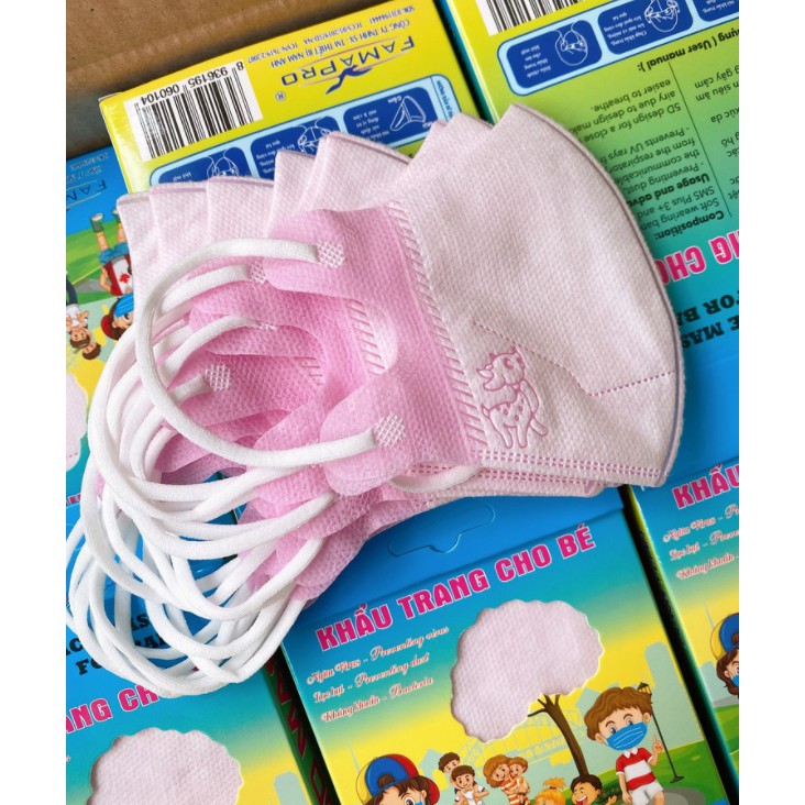 Khẩu Trang 5D Kids FAMAPRO Hộp 10 cái dành cho bé từ 1-5 tuổi