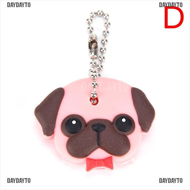Vỏ Bọc Chìa Khóa Bằng Silicon PVC Hình Chó Pug / Mèo / Thỏ Dễ Thương