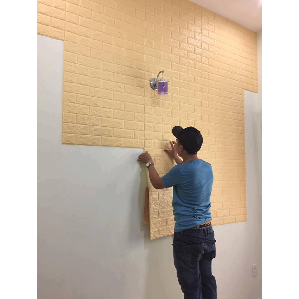 Xốp dán tường giả gạch 3D
