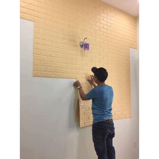 Xốp dán tường giả gạch 3D