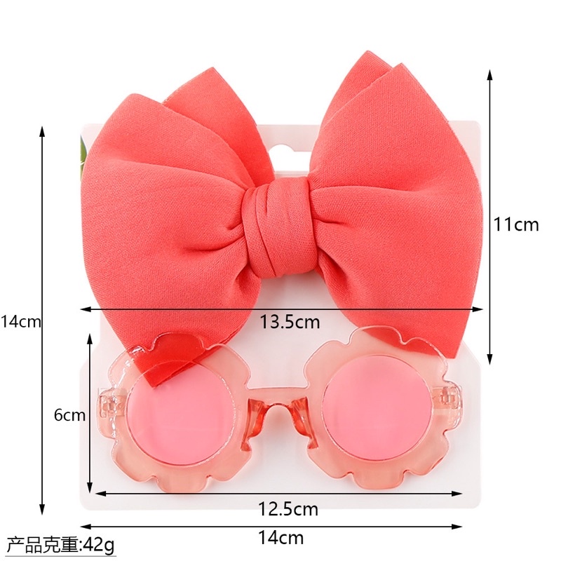 Set mắt kính và nơ tóc/ tuban cho bé gái 1-5 tuổi
