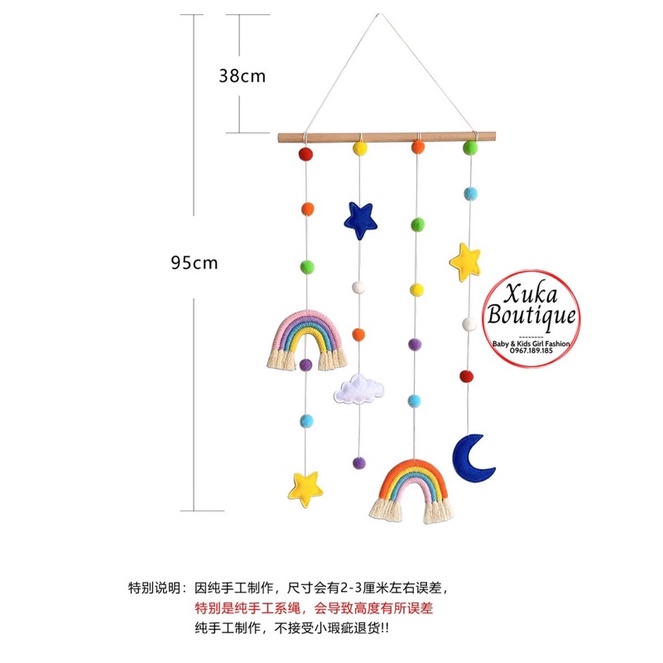 Phụ Kiện Treo Tường Kẹp Tóc Cho Bé Hình Cầu Vồng Màu Sắc Đẹp Mắt Thích Hợp Trang Trí Phòng