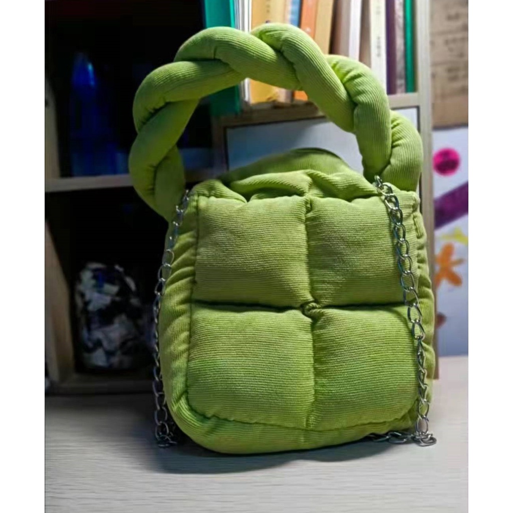 Lingge Túi Đeo Chéo Vai cotton Mềm Thiết Kế Hình Chữ Nhật Mini