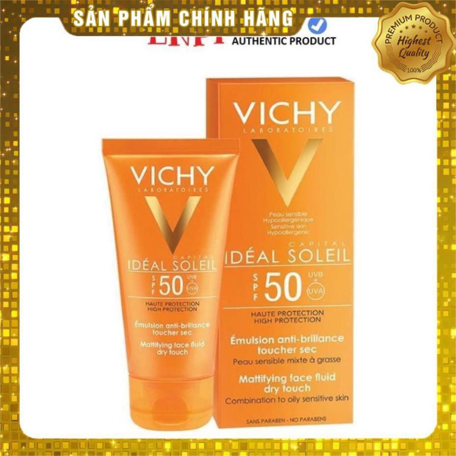 [CHÍNH HÃNG] - [ FREESHIP] Kem chống nắng Vichy Ideal Soleil Mattifying Dry Touch Face Fluid SPF 50