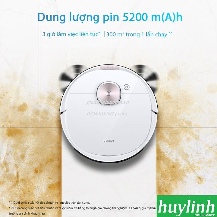 [Mã ELHA10 giảm 6% đơn 5TR] Robot hút bụi lau nhà Ecovacs Deebot OZMO T8+ [T8 Plus] - Bản Quốc Tế - Chính hãng