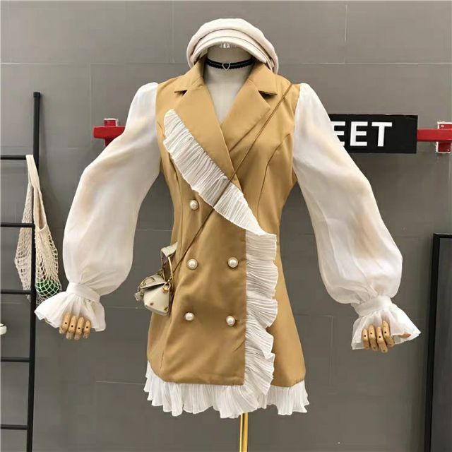 Đầm tay xòe thắt eo thanh lịch