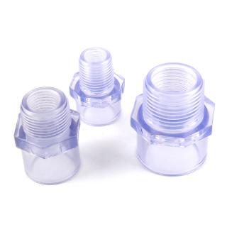 1 đầu nối ống nước bằng nhựa pvc trong suốt 1 / 2 "- 2"