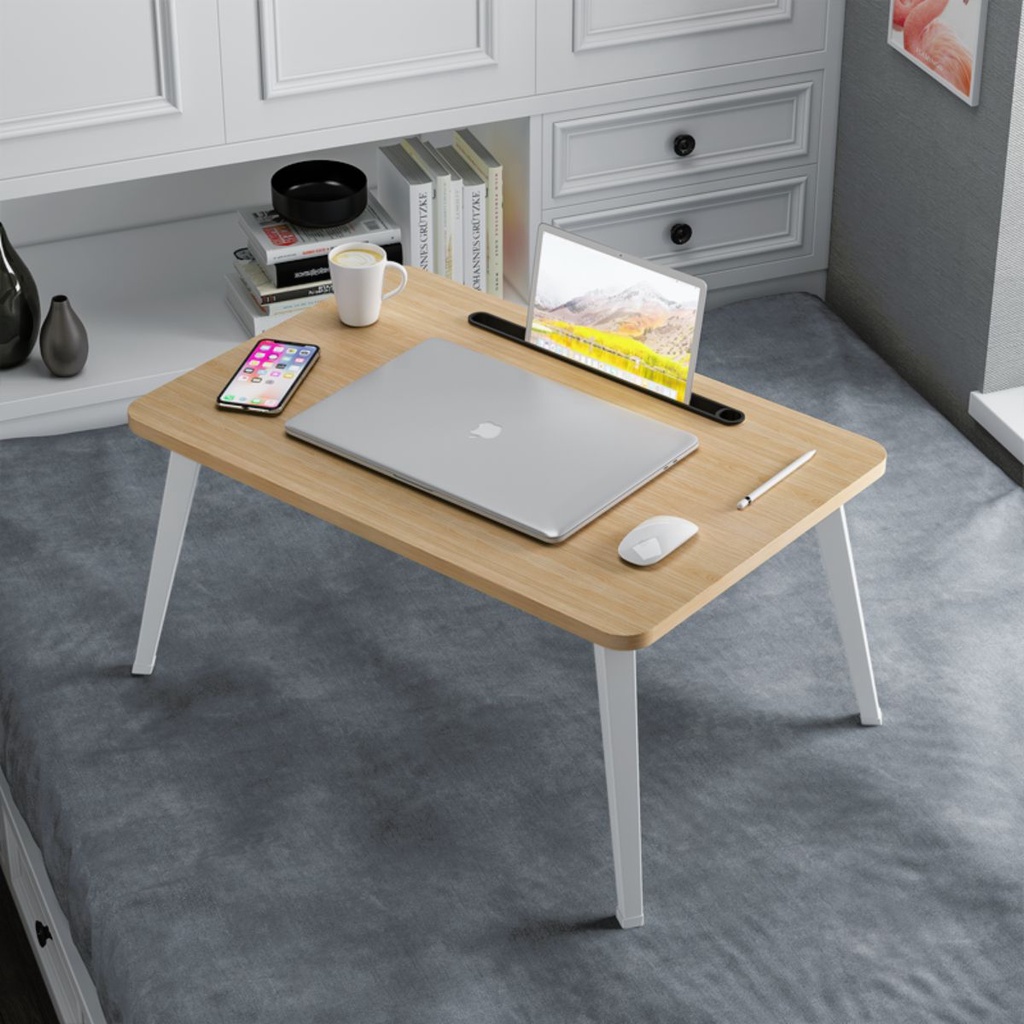 Bàn gấp gọn học, làm việc kèm khay để điện thoại ipad - gp220