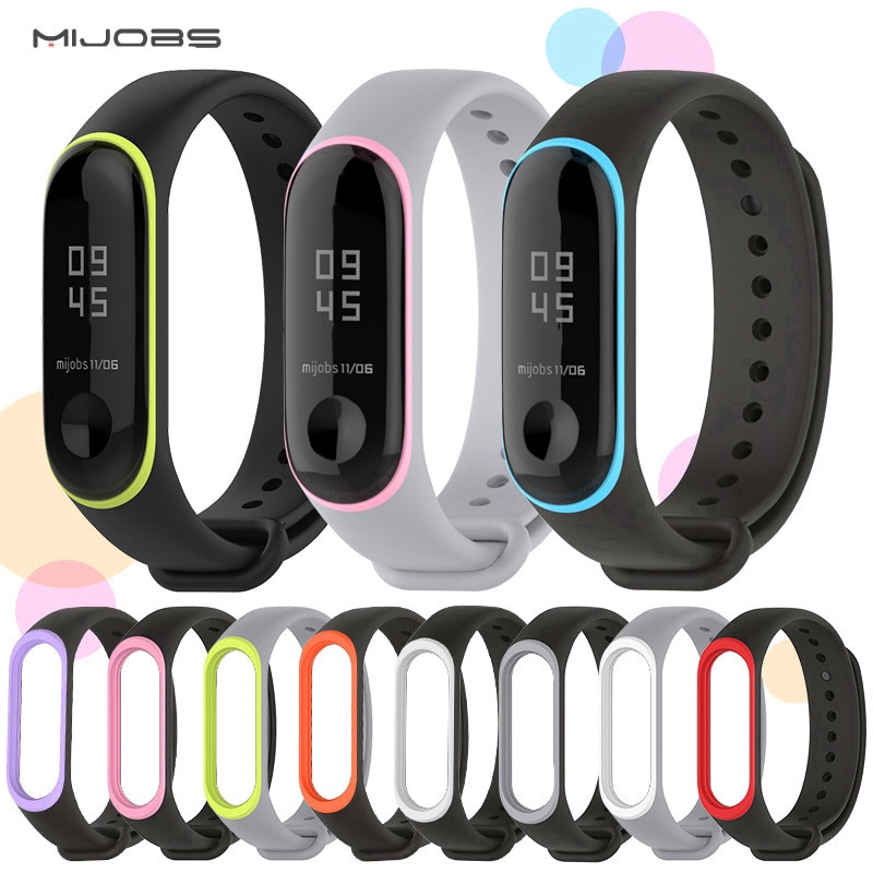MIJOBS XIAOMI Dây Đeo Thay Thế Chất Liệu Silicon Thiết Kế Nhiều Lỗ Cho Mi Band 3 4 Mi Band 5