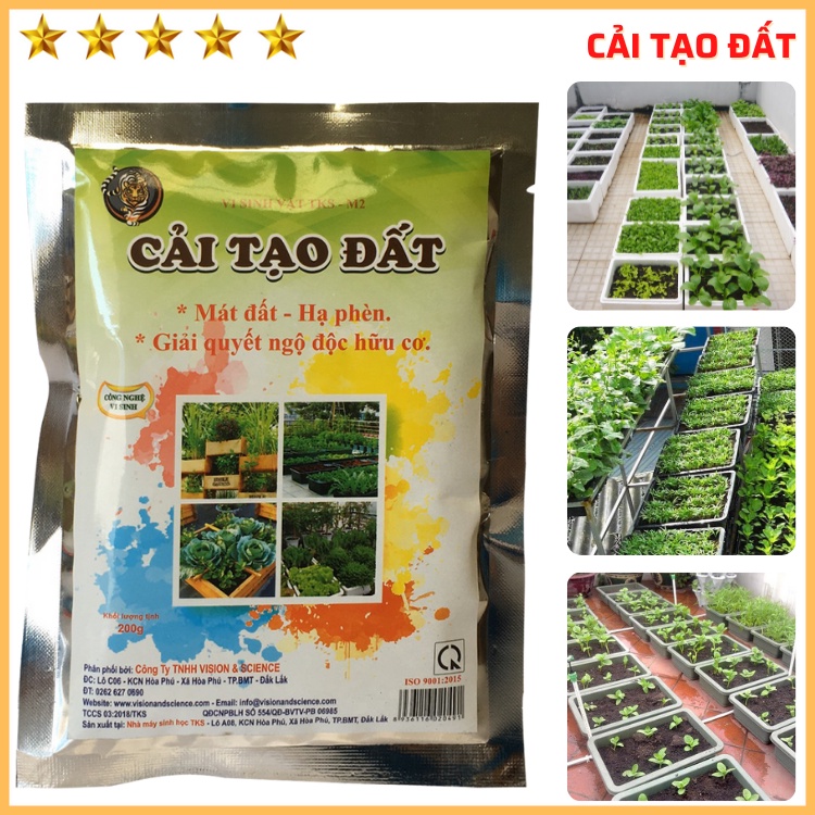 CẢI TẠO ĐẤT Cung Cấp VSV Có Lợi Cho Đất, Nâng pH, Hạ Phèn, tơi Xốp Đất - Gói 200g