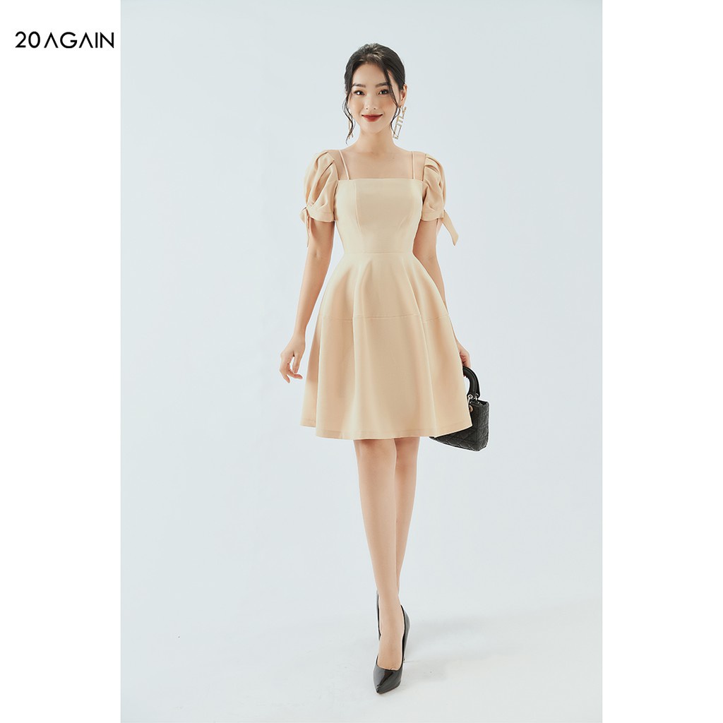Váy xòe tay bồng 20AGAIN, thiết kế cổ vuông trẻ trung, chất liệu cao cấp DEA1685 | BigBuy360 - bigbuy360.vn