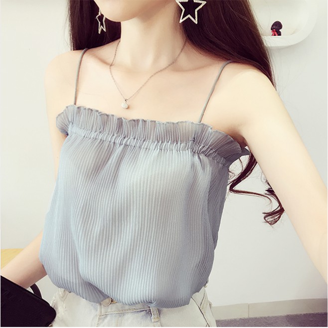 SUXI Áo 2 dây phong cách Hàn Quốc thời trang