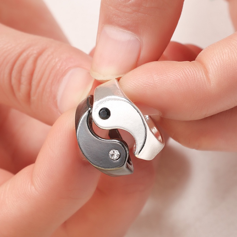 Bộ 2 Nhẫn Kim Loại Thiết Kế Đơn Giản Sáng Tạo Cho Cặp Đôi