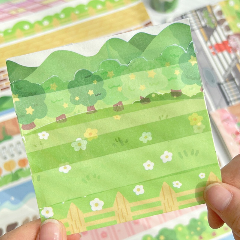 Cuộn Băng Keo 3M Họa Tiết Hoạt Hình Sáng Tạo Trang Trí Sổ Tay DIY