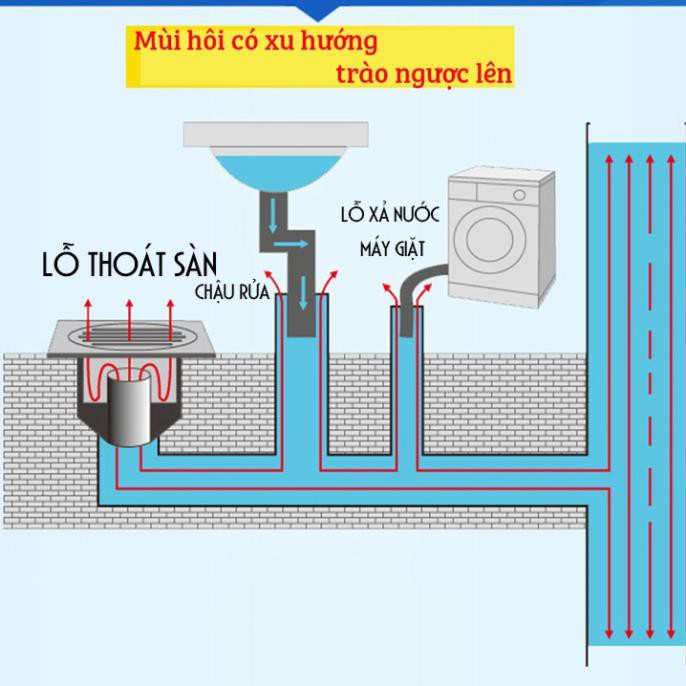 Chặn Hôi Cống Phụ kiện Silicone lắp thoát sàn chống mùi hôi ngăn vi khuẩn trào ngược lên