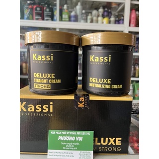 Kem duỗi tóc kassi DELUXe 500ml và 1000ml sản phẩm dành cho salon chuyên nghiệp duỗi siêu bóng phục hồi hư tổn