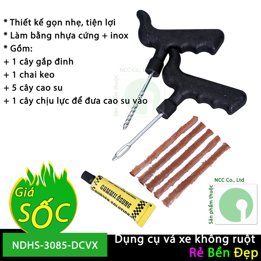 Bộ dung cụ vá xe không ruột cho cuộc vui trọn vẹn hơn - NDHS-3085-DCVX