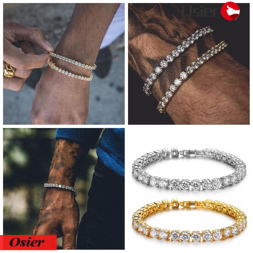 Vòng Đeo Tay Đính Đá Phong Cách Hip Hop Sang Trọng Cho Nam Và Nữ OSIER1