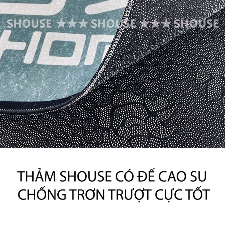 Thảm Lau Chân bán nguyệt Shouse thấm hút nước đế cao su chống trơn trượt phù hợp cho phòng khách nhà bếp tắm