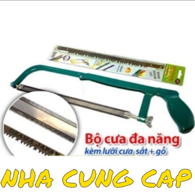 BỘ KHUNG CƯA KÈM 2 LƯỠI CƯA GỖ +SẮT