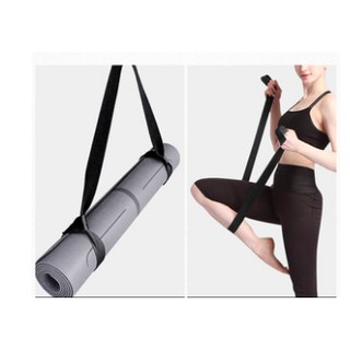 Dây cột thảm yoga qingniao 2 in 1 màu đen