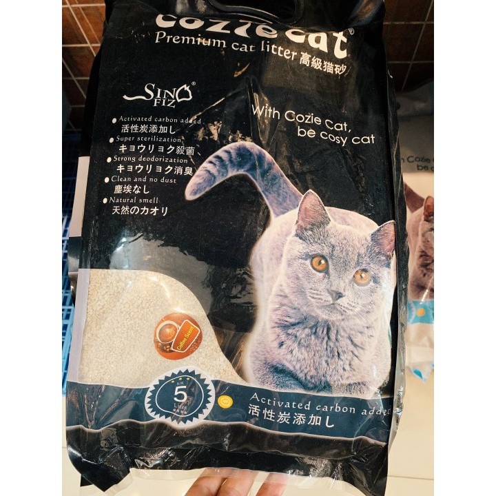 [FREESHIP] Cát vệ sinh cho mèo than hoạt tính cozie cat 5L