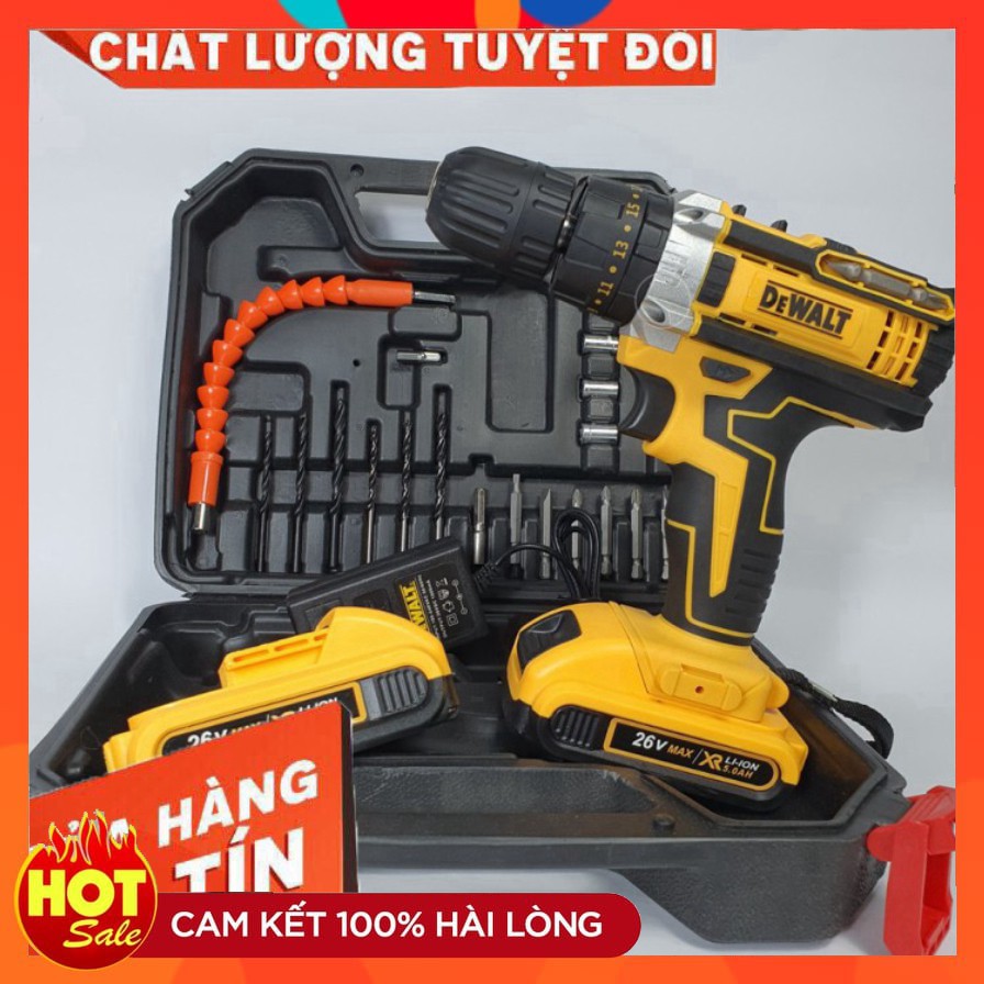 [chính hãng] Máy khoan pin Dewalt 26V 3 Chức Năng Máy 2 PIN kèm 24 Phụ Kiện [cam kết chất lượng]