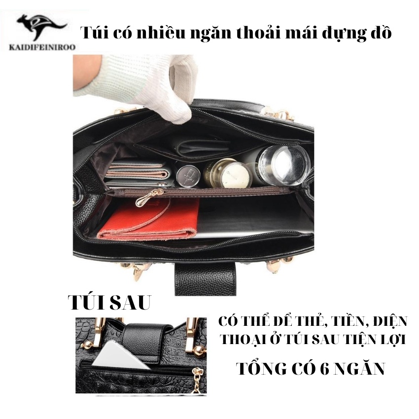 Túi xách nữ thời trang da bò cao cấp full hộp công sở to đẹp Hàn Quốc KAIDIFEINIROO KF05 (5818) size 29cm